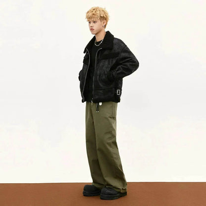 Veste-manteau en coton à boucle tout-en-un pour homme
