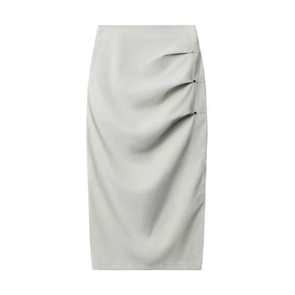 Retro  Design Casual Temperament Side Slit long Pencil Skirt for work