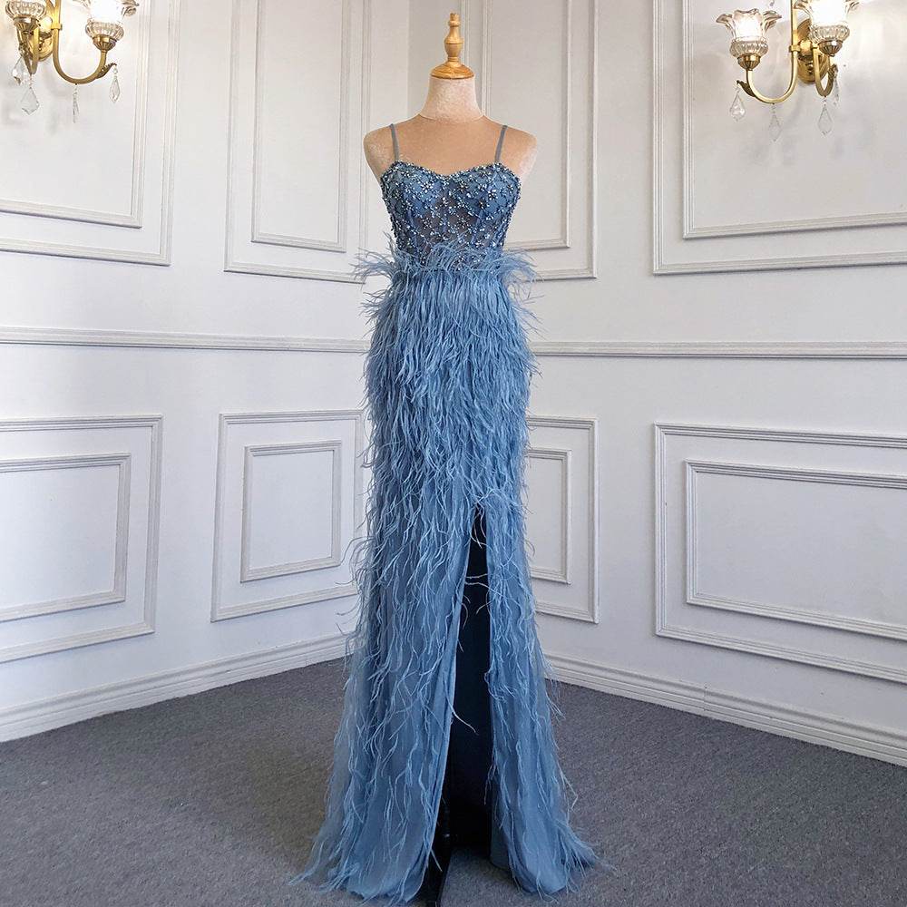 Robe de soirée élégante à bretelles, coupe ajustée, avec pompons, idéale pour un banquet ou des fiançailles