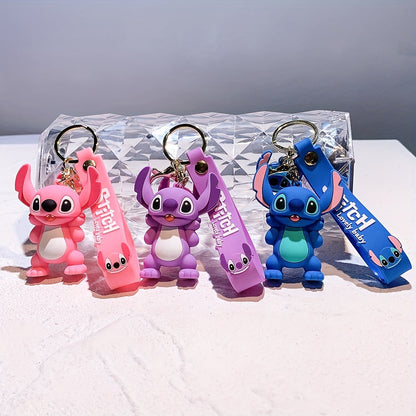 Disney Lilo & Stitch Accessories Keychain - 3 Adorable Styles with Durable Keyring & Car Charm - Perfect Gift Idea - Collectible Item - Ladies Keychains - Halloween Themed - UME Brand