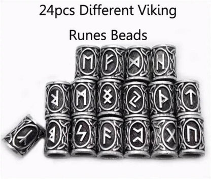 Set Of Viking Rune Bead Bracelets Gothic Bracelets