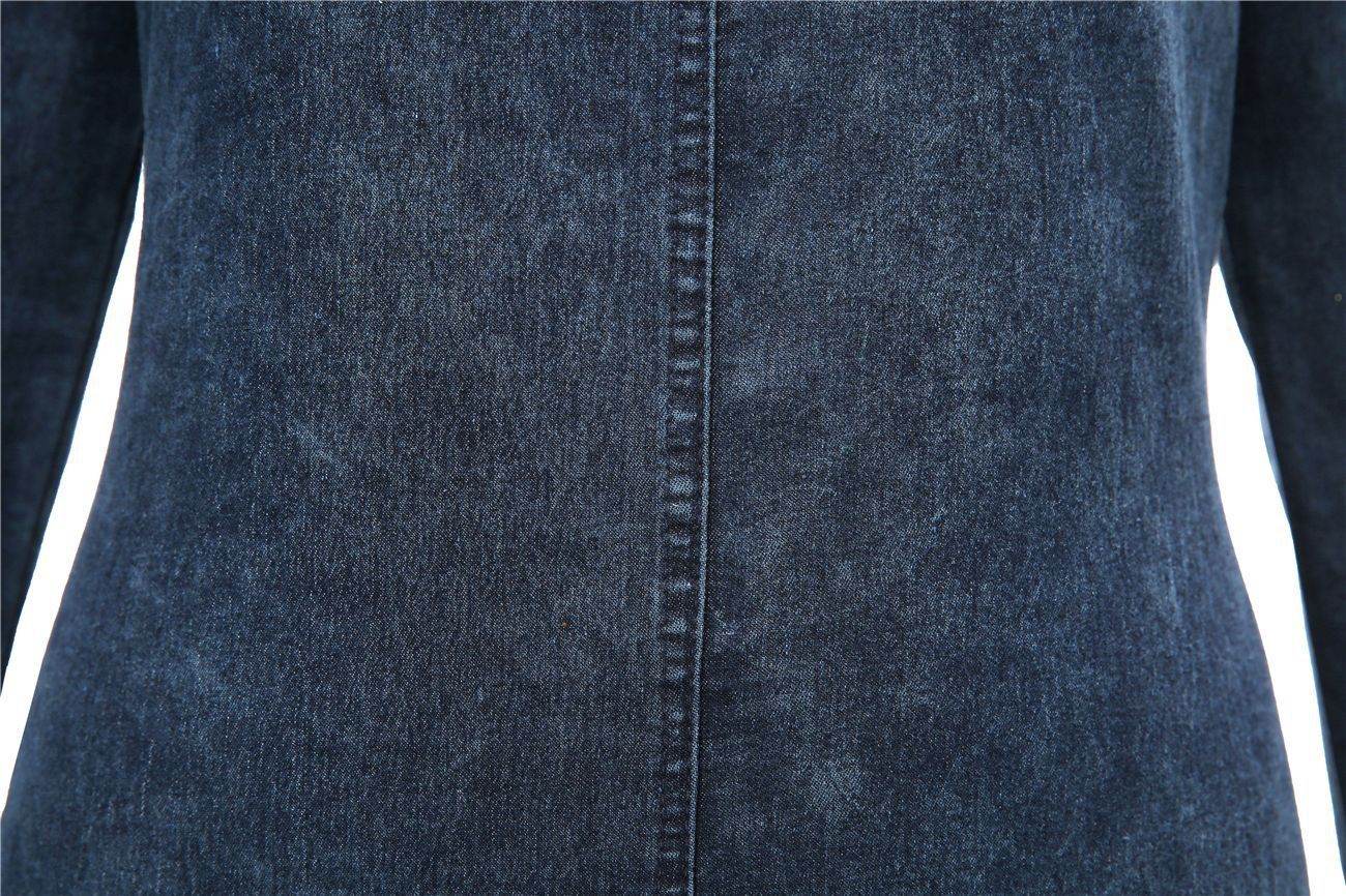 Sleeveless Denim Dress Women's Vintage Cut Neck Wrap Jeans