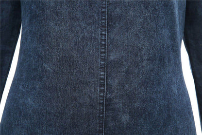 Sleeveless Denim Dress Women's Vintage Cut Neck Wrap Jeans