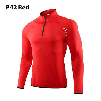 Half Zipper Long Sleeve Workout Top Outdoor Running Quick-drying Gym Shirt