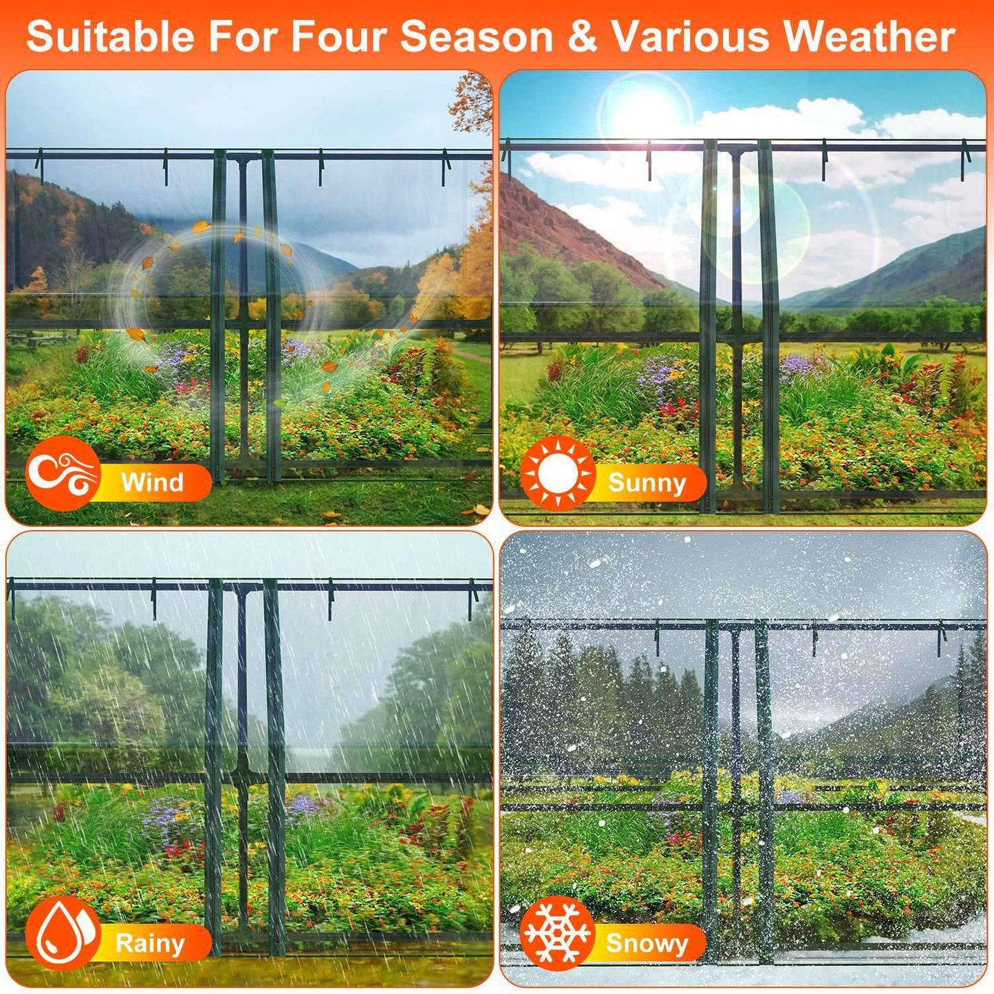 1 mini serre portable de 180x85x95 cm avec portes roulantes zippées, couvercle en PVC imperméable et résistant aux UV, pour jardin intérieur ou extérieur, patio, cour.