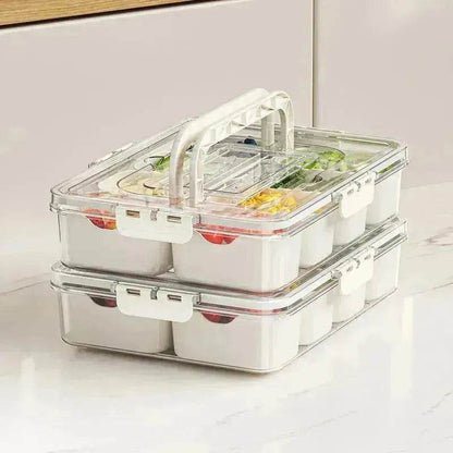 8-Grid Divided Serving Tray - Cream White