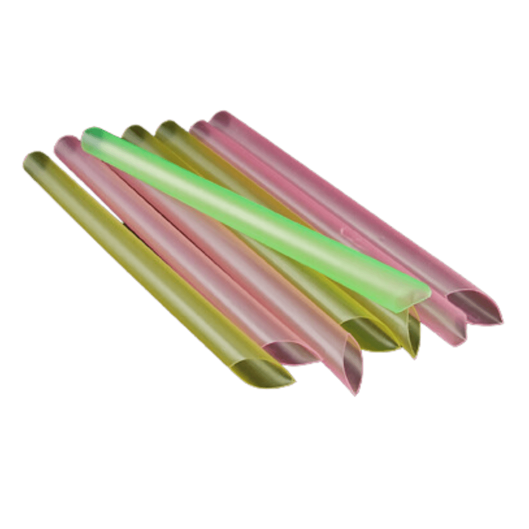 Pailles à bubble tea de 8 po aux couleurs fluo, non emballées