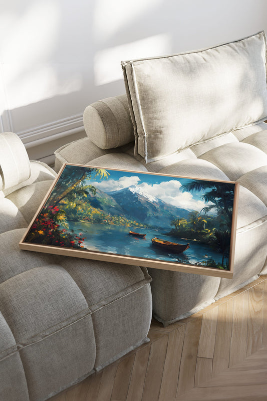 EMERALD LAGOON, Œuvre sur toile tendue
