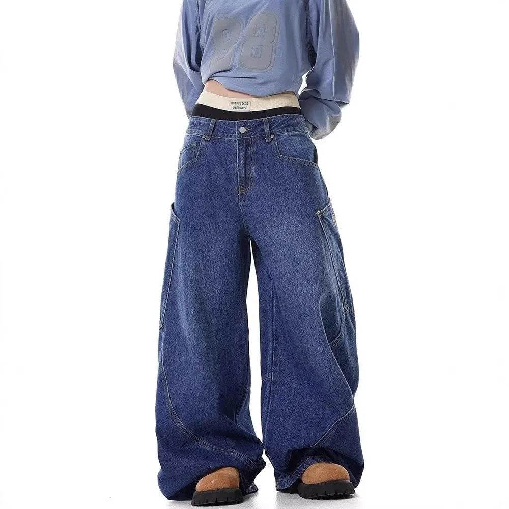 Design Large Pocket Machete Baggy Jeans Pant For Men And Women