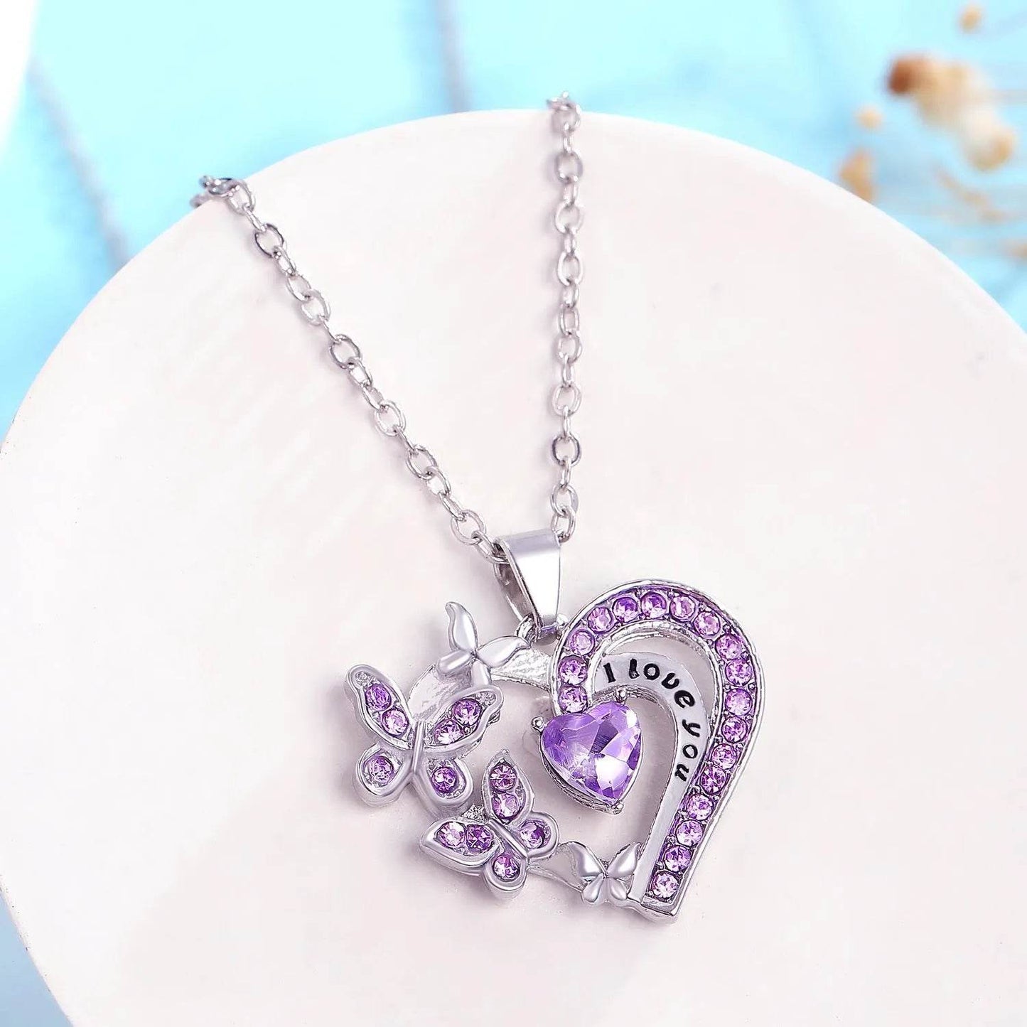Collier papillon Ins avec strass, pendentif chaîne de clavicule creuse en forme de cœur, tendance et personnalisé, pour la Saint-Valentin