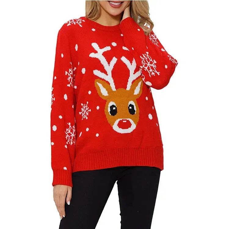 Pull en maille jacquard motif rennes de Noël