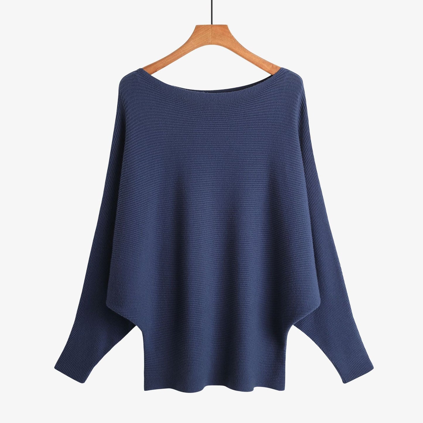 Women’s Halter Neck Batwing Knit Pullover Top – Stretchy Relaxed-Fit Casual Sweater
