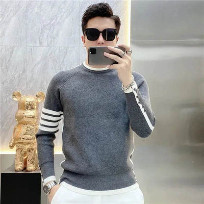 Simple All-match Slim fit Round Neck Pullover Sweater top for men