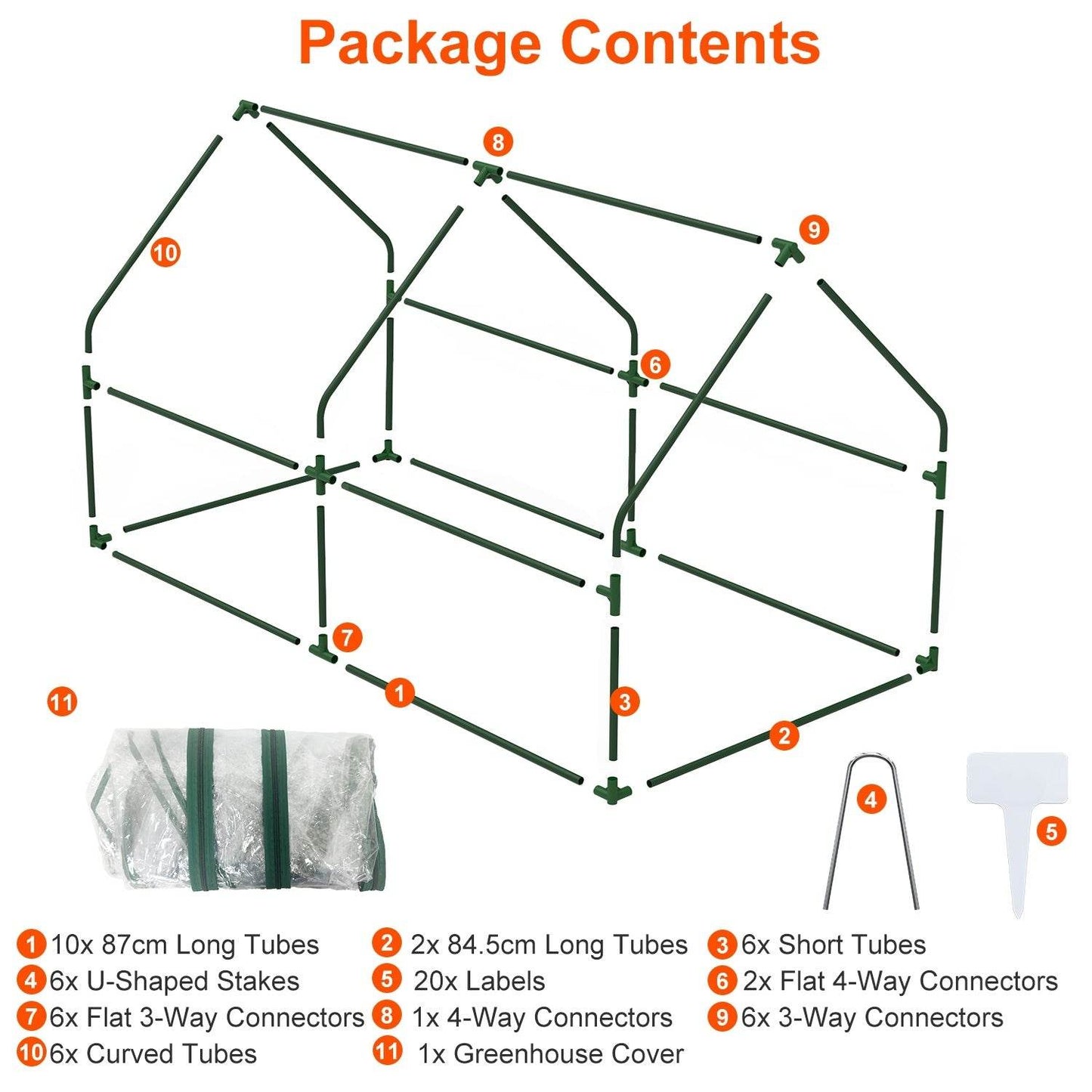 1 mini serre portable de 180x85x95 cm avec portes roulantes zippées, couvercle en PVC imperméable et résistant aux UV, pour jardin intérieur ou extérieur, patio, cour.