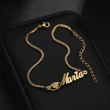 Women Custom and Personalized  Stainless Steel English Letter Bracelet From Europe And America