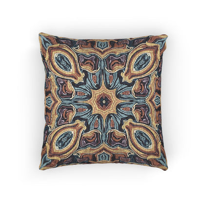 Bohemian Woven Pillow – Mosaic Medallion Decorative Throw Cushion