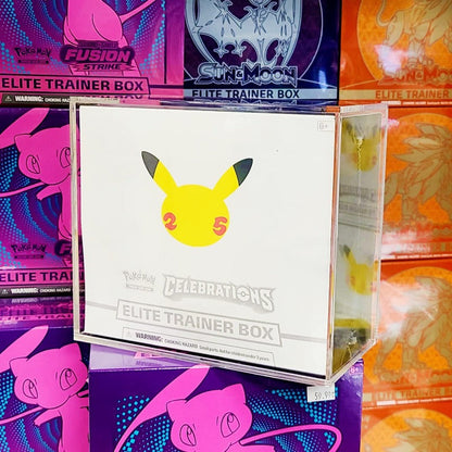Boîte Dresseur d'élite Pokémon ETB avec couvercle coulissant Anti-UV - Protecteur Acrylique EVORETRO 4.0MM (Paquet de 12)