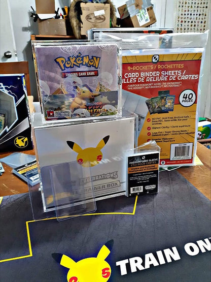Boîte Dresseur d'élite Pokémon ETB avec couvercle coulissant Anti-UV - Protecteur Acrylique EVORETRO 4.0MM (Paquet de 12)