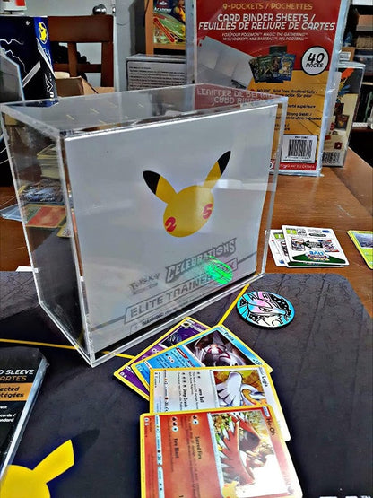 Boîte Dresseur d'élite Pokémon ETB avec couvercle coulissant Anti-UV - Protecteur Acrylique EVORETRO 4.0MM (Paquet de 12)