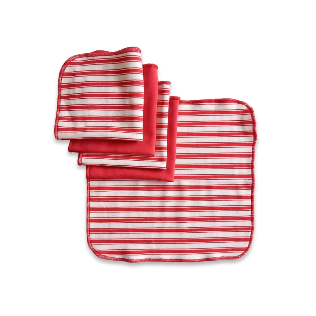 Bamboo Baby Washcloths (Pack Of 5) | Berry Stripe
