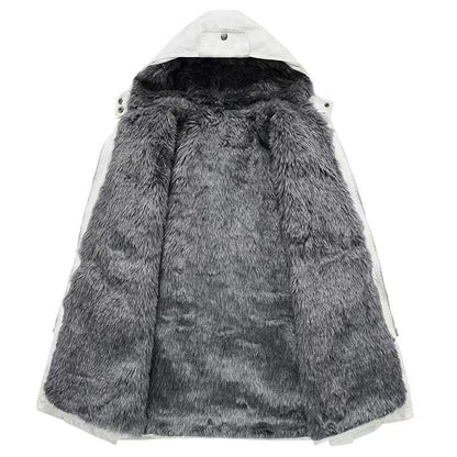 Women's Wool-Lined Mid-Length Cotton Coat – Detachable Lining Long-Sleeve Outerwear