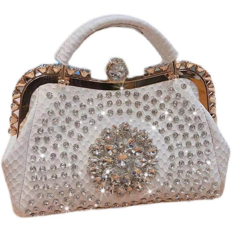 Sac à Main Bandoulière de Luxe Grande Capacité Incrusté de Diamants pour Femme