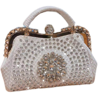 Sac à Main Bandoulière de Luxe Grande Capacité Incrusté de Diamants pour Femme