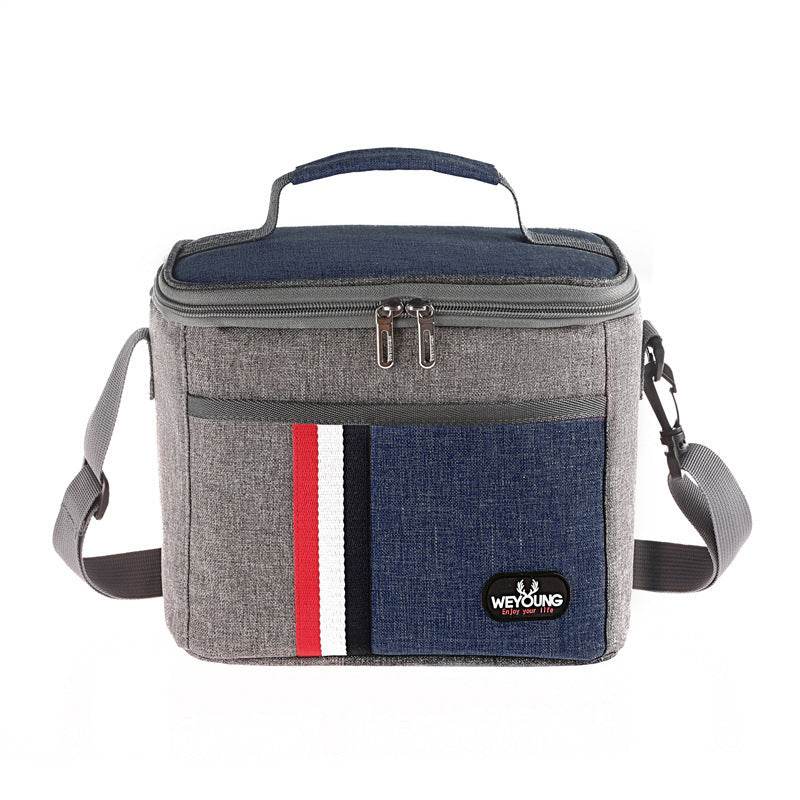 Striped Insulated Lunch Bag – Stylish Portable Tote for Work