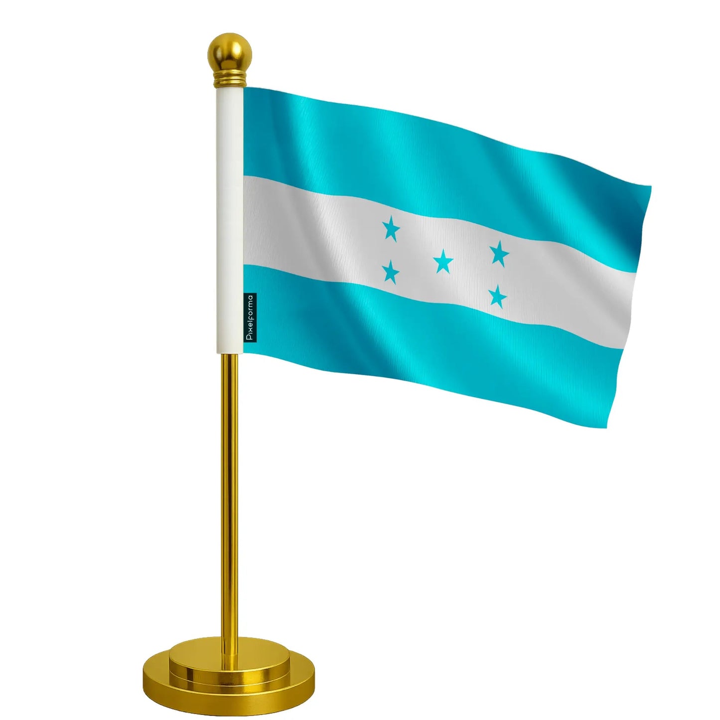 Drapeau De Bureau Du Honduras – Polyester – Socle Acier Inoxydable