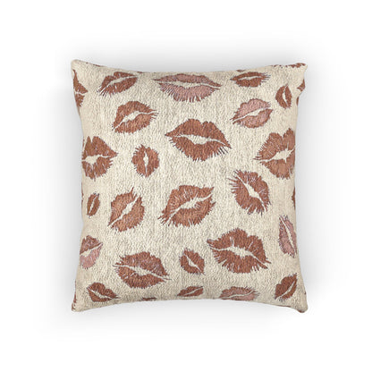 Kiss Pattern Woven Pillow | Decorative Throw Pillow for Home & Outdoor
