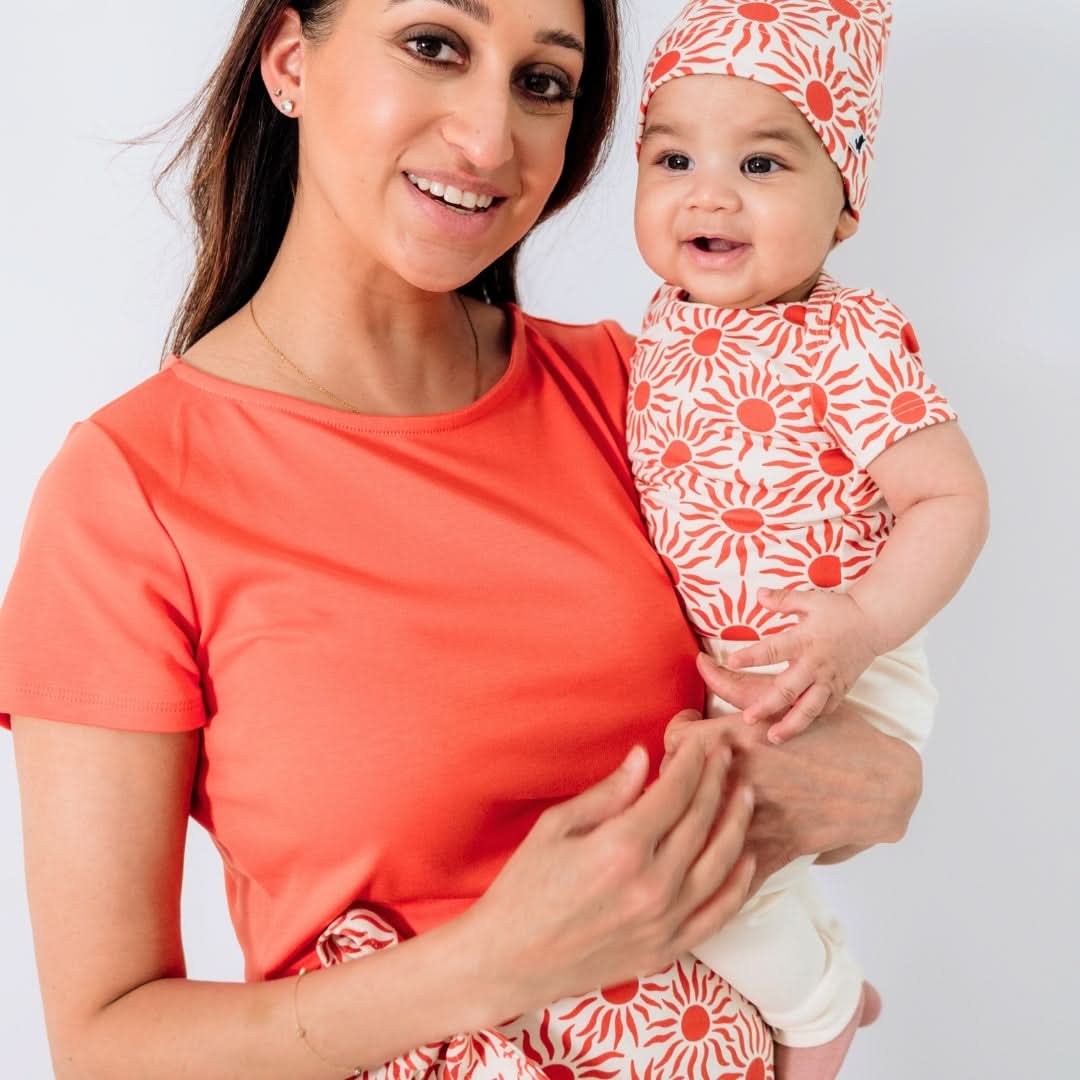 Bamboo Baby Short-Sleeved Onesie | Tangerine Crush