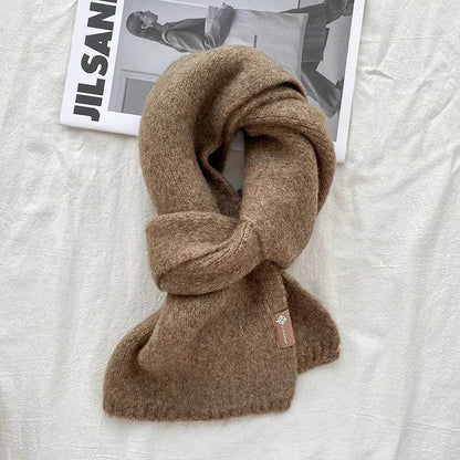 Women's Sweet Version Fleece Solid Scarf Autumn And Winter