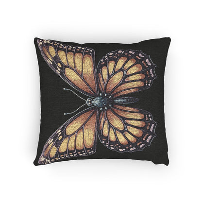 Monarch Butterfly Woven Pillow | Pixel Art Butterfly Throw Pillow