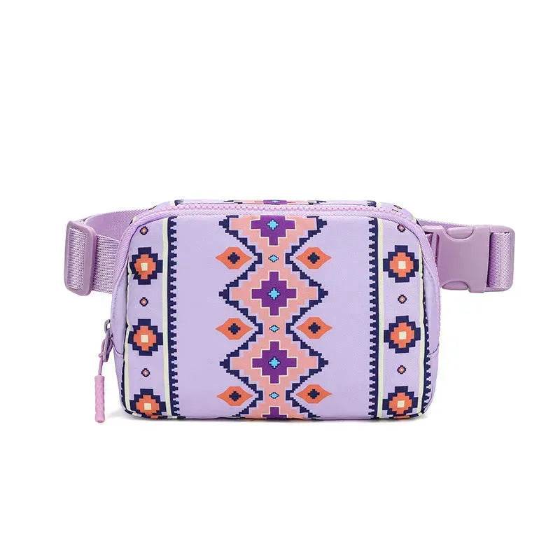 Nouveau sac banane à imprimé bohème avec bandoulière réglable, sac à bandoulière décontracté et tendance pour femme, idéal pour le sport et les activités de plein air