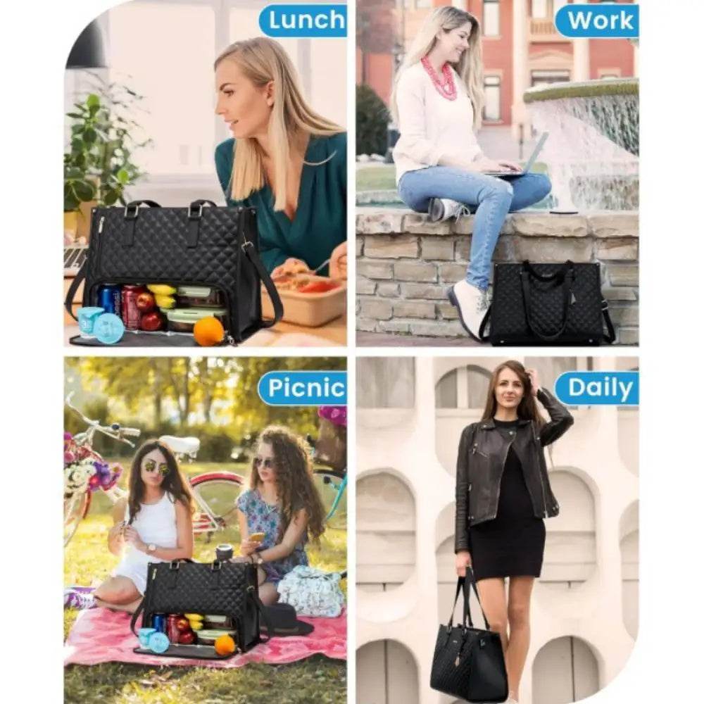 Women Stylish Fashion Commute Office Insulated Work Handbag Lunch Bag