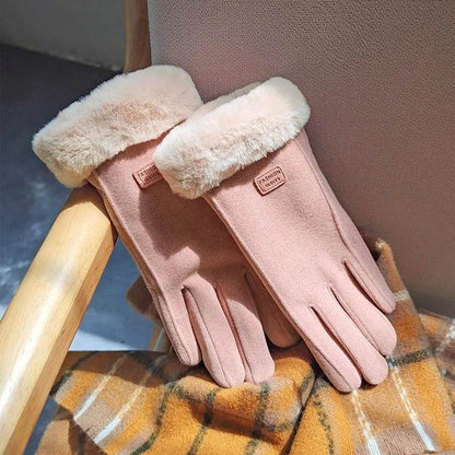 Gants d'équitation en daim matelassés, doublés polaire, chauds et mignons