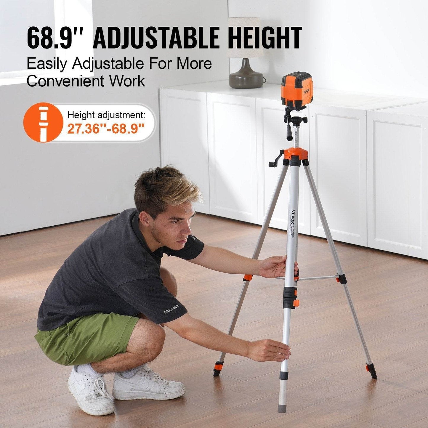 Laser Level Tripod  X 20 Thread 27.36-68.11 Inch Height Adjustment