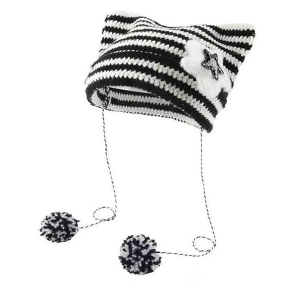 Breathable Windproof Cute Thermal Head Cover Woolen Cap beanies