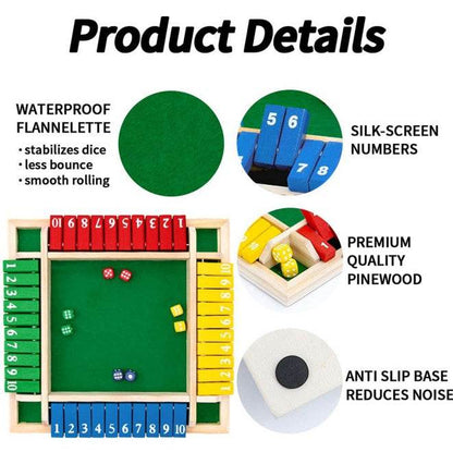 Children Dice Game,2-4 Player Family Wooden Board Table Math Games For Adults And Kids.