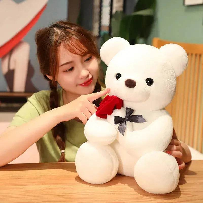 Nouvelles Jolies Roses Câlin Ours en Peluche Animaux Doux Poupées Joli Cadeau d'Anniversaire Petite Amie Saint-Valentin