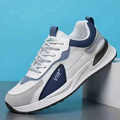 Chaussures en maille color block pour hommes Baskets décontractées à lacets Chaussures de sport de course respirantes pour l'extérieur