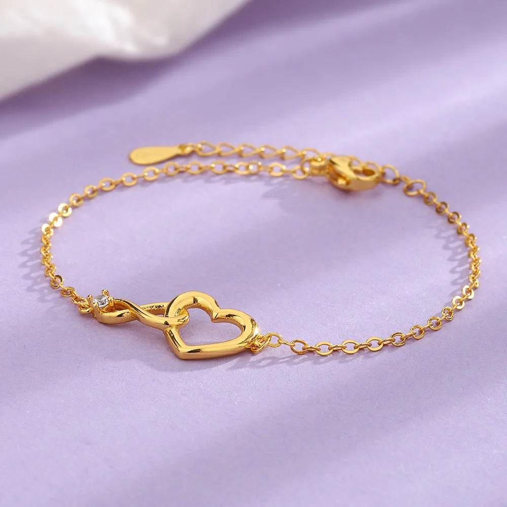 Bracelet cœur Bijoux de mode Bracelet amour polyvalent Cadeau pour petite amie Saint-Valentin