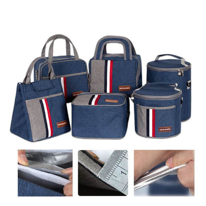 Women Fashion Thermal Insulated Denim Work Lunch Bag