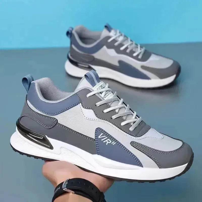 Chaussures en maille color block pour hommes Baskets décontractées à lacets Chaussures de sport de course respirantes pour l'extérieur