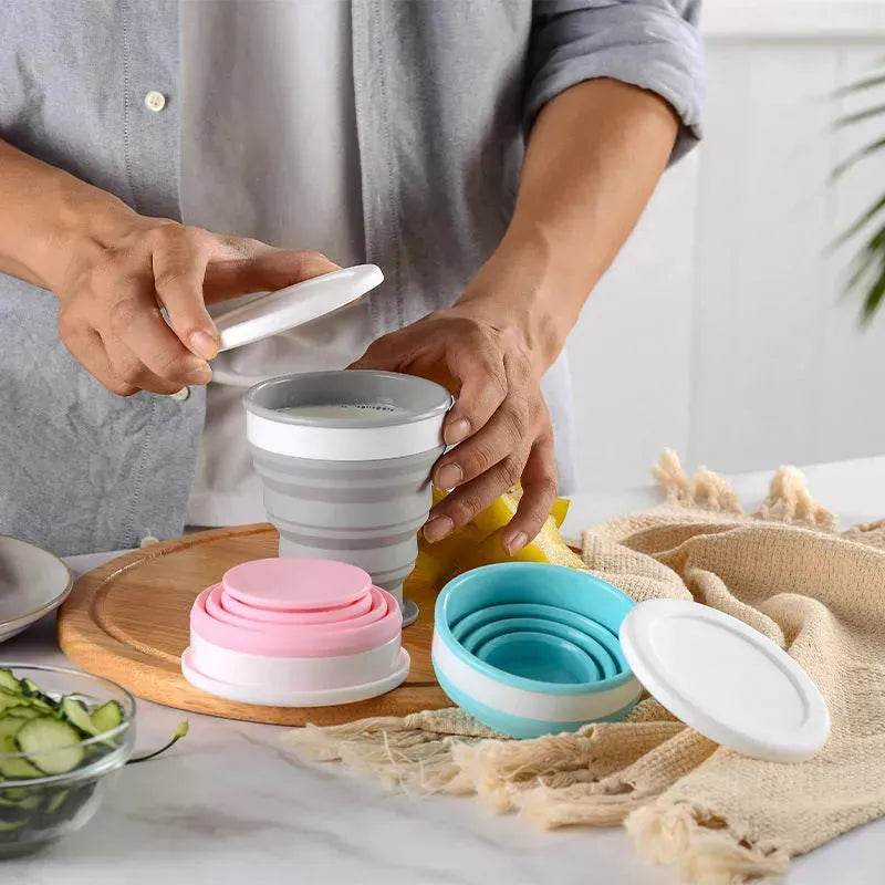 Portable Silicone Foldable Compressible Lunch Box container