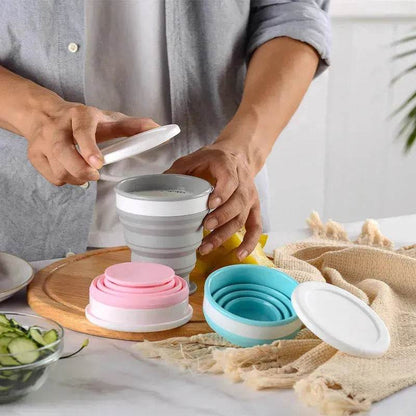 Portable Silicone Foldable Compressible Lunch Box container