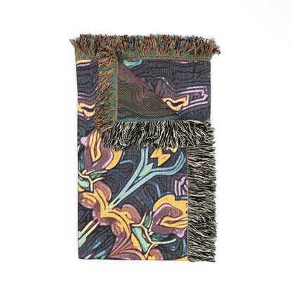 Bohemian Mosaic Woven Blanket — Vintage Tile Medallion Throw