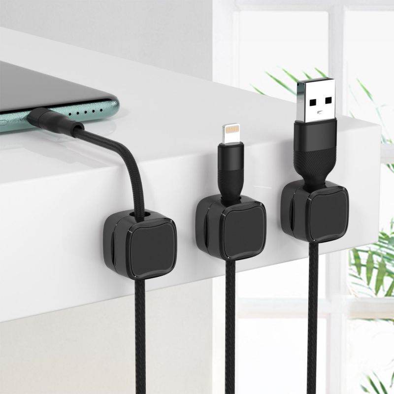 Under  Desk Cable Management System Wire Magnetic Cable Organizer
