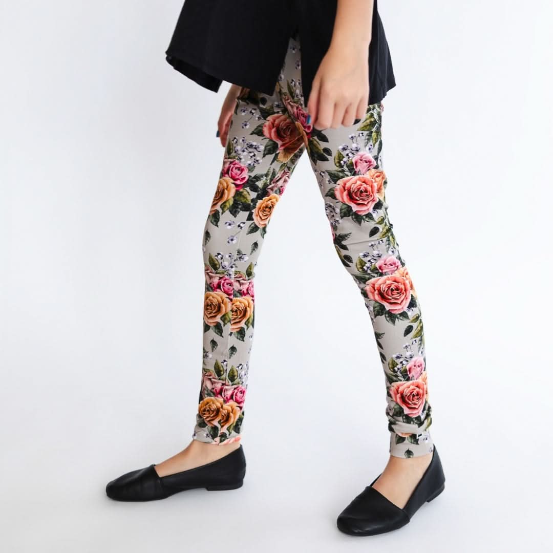 Youth Bamboo Leggings | Palm Fronds