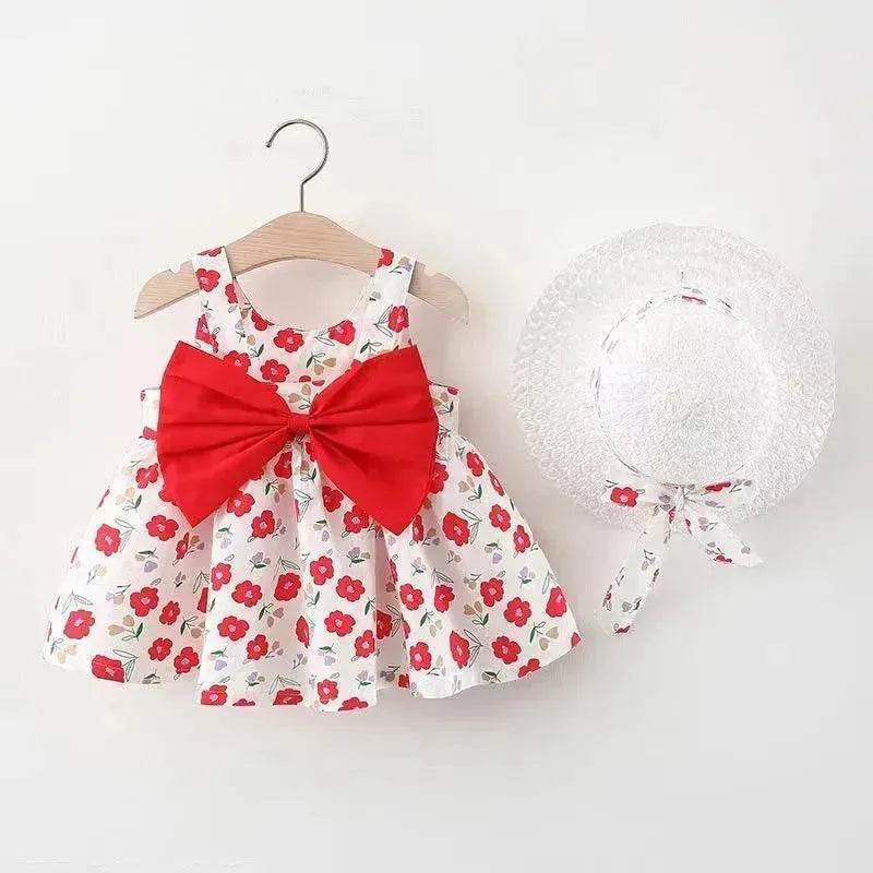 Casual Newborn Baby girl Printed Bow Princess Dress